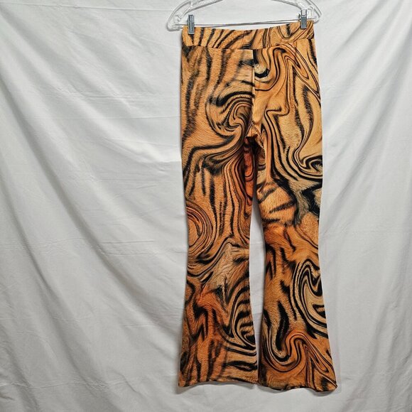 Jaded London Flared Bootcut Pull On Women Pants Size USA 6 Tiger Print - Picture 11 of 13